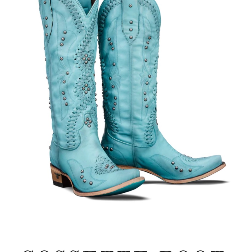 Turquoise Embellished Women's Cowboy Boots